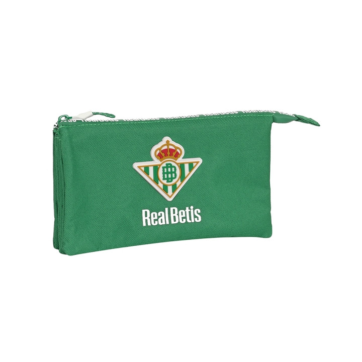 Safta Real Betis Balompie Portatodo - 3 Compartimentos con Cremalleras - Bolsillo Interior - 0.6L - 220x30x120mm - Color Verde