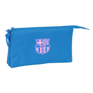 Safta F.C.Barcelona Chica Indigo Portatodo - 3 Compartimentos con Cremalleras - Bolsillo Interior - 0.6L - 220x30x120mm - Color