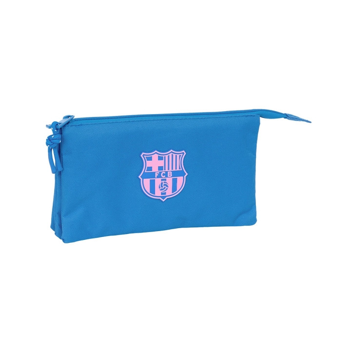 Safta F.C.Barcelona Chica Indigo Portatodo - 3 Compartimentos con Cremalleras - Bolsillo Interior - 0.6L - 220x30x120mm - Color