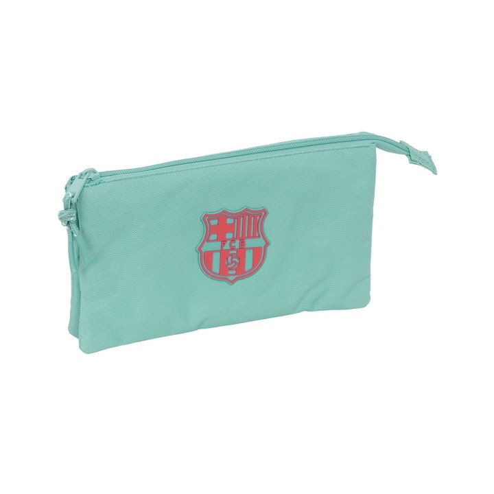 Safta F.C.Barcelona Chica Musgo Portatodo - 3 Compartimentos con Cremalleras - Bolsillo Interior - 0.6L - 220x30x120mm - Color M