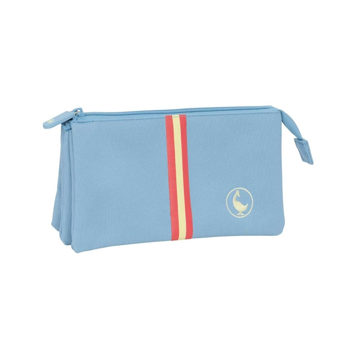 Safta el Ganso Basics Cerulean Portatodo - 3 Compartimentos con Cremalleras - Bolsillo Interior - 0.6L - 220x30x120mm - Color Az