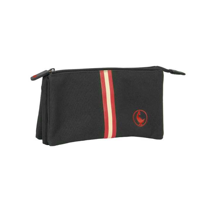 Safta el Ganso Basics Black Portatodo - 3 Compartimentos con Cremalleras - 0.6L - Bolsillo Interior - 220x30x120mm - Color Negro