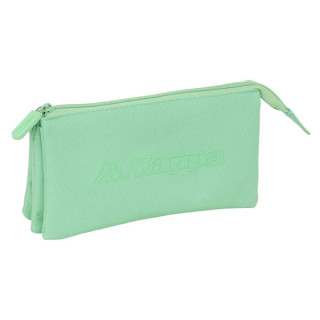 Safta Kappa Basics Portatodo - 3 Compartimentos con Cremalleras - Bolsillo Interior - 0.6L - 220x30x120mm - Color Menta