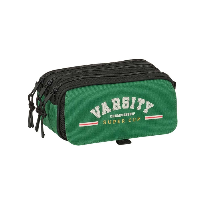 Safta Blackfit8 Varsity Portatodo - 3 Compartimentos con Cremalleras - Bolsillo Frontal - Cinta Adaptable - 1.72L - 215x80x100mm