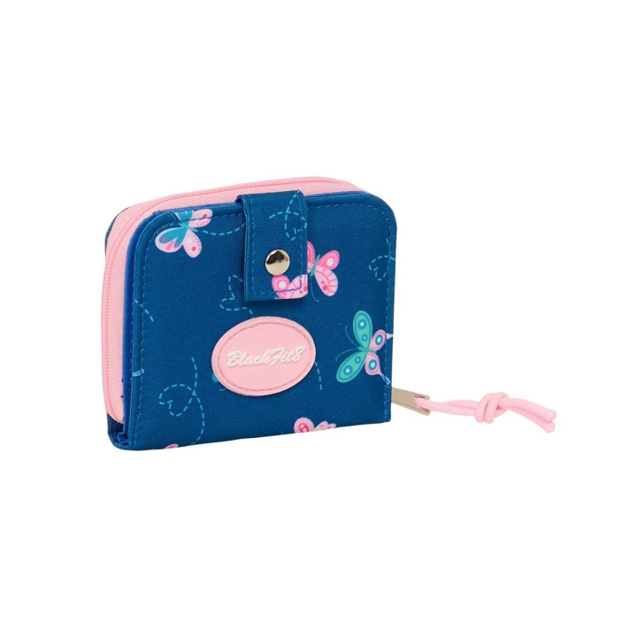 Safta Blackfit8 Mariposas Monedero con Billetera - Compartimento para Billetes y Tarjetas - Cierre con Iman - Compartimento con