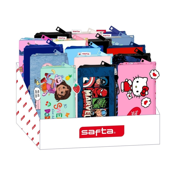 Safta Expositor con Portatodos - Carton Reciclado - Ecologico - 17L - Presentacion Ordenada y Atractiva - 315x235x195mm - Colore