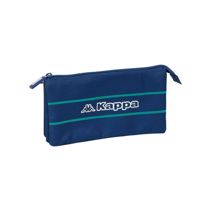 Safta Kappa Marino Portatodo - 3 Compartimentos con Cremalleras - Bolsillo Interior - 0.6L - 220x30x120mm - Color Azul Marino