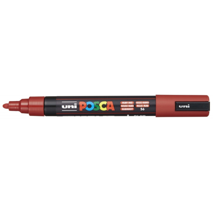 Posca PC-5M Marcador de Pintura - Punta de Bala 1.8-2.5mm - Tinta Base al Agua - Resistente a la Luz - No Permanente - Color Ro