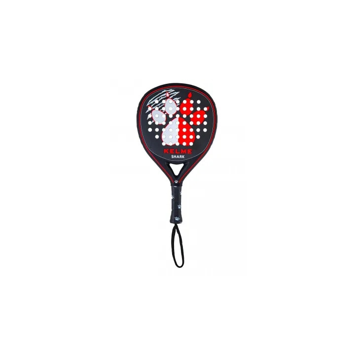 Kelme Shark Pala de Padel - Forma Mixta - Marco 100% Carbono - Cara 100% Fibra de Carbono - Nucleo Xtra Soft Eva