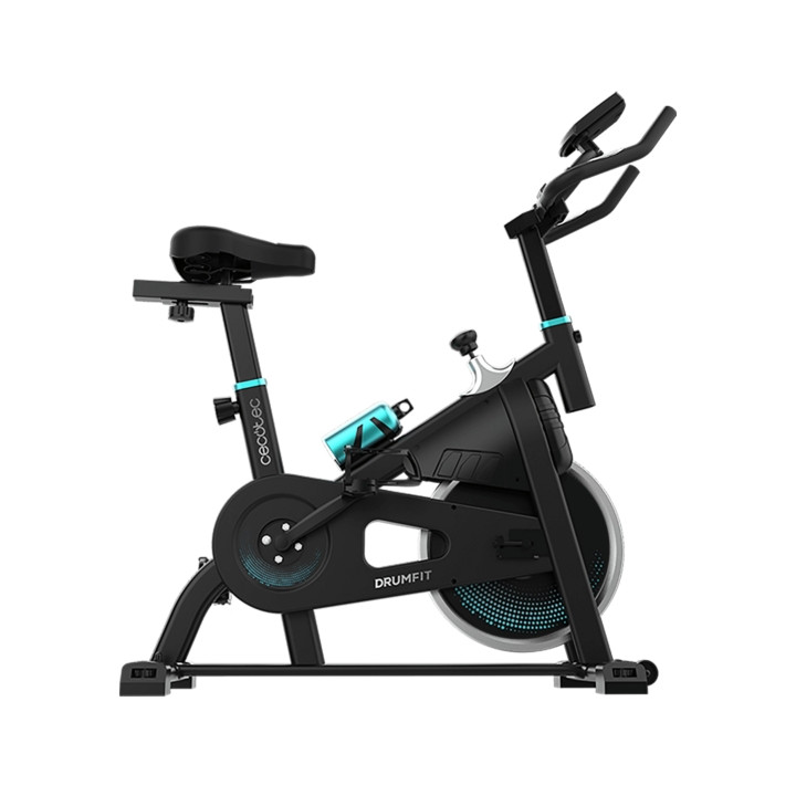 Cecotec Drumfit Indoor 10000 Teseo Bicileta Estatica - Pantalla LCD - Transmision por Correa - Sillin Ergonomico Ajustable - Res