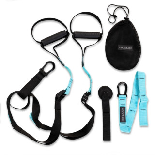 Cecotec DrumFit TST Total Suspension Trainer Correas de Suspension - Soporta hasta 200kg - Agarre Ergonomico de 3.5cm - 1m de La