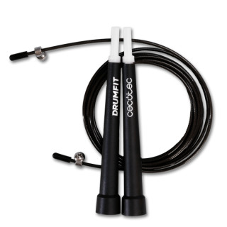 Cecotec DrumFit Speed Rope Comba de Velocidad Profesional - 3 Metros de Largo - Longitud Ajustable - Cuerda de Acero - Color Neg