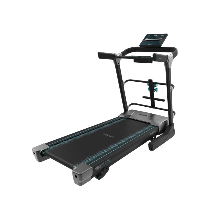 Cecotec DrumFit WayHome 1800 Runner Sprint Cinta de Correr - 2200W - Velocidad hasta 18km/h - Amortiguacion - Mancuernas y Barra