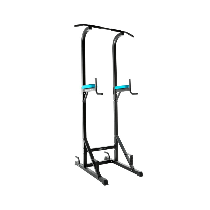 Cecotec Drumfit PullUps 4000 Power tower Estacion de Entrenamiento - Soporta hasta 120kg - Acero Inoxidable - Almohadillas Acolc