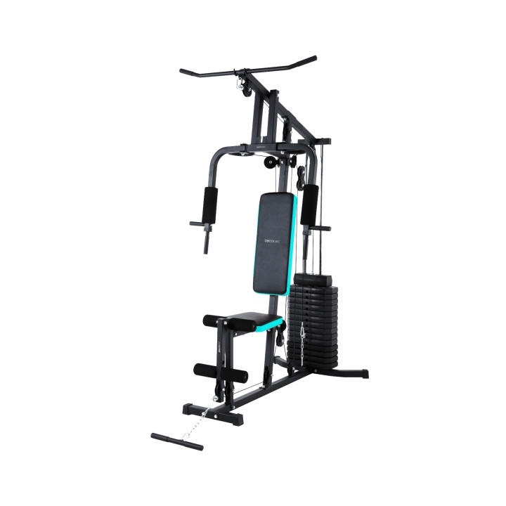 Cecotec Drumfit HomeGym 1000 Single Estacion de Entrenamiento Multifuncional - Bloque de Pesas 65kg - Incluye Accesorios - Almoh
