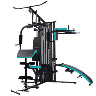 Cecotec Drumfit HomeGym 2000 Double Estacion de Entrenamiento Multifuncional - Bloque de Pesas 65kg - 2 Mancuernas de 1.5kg - Pl