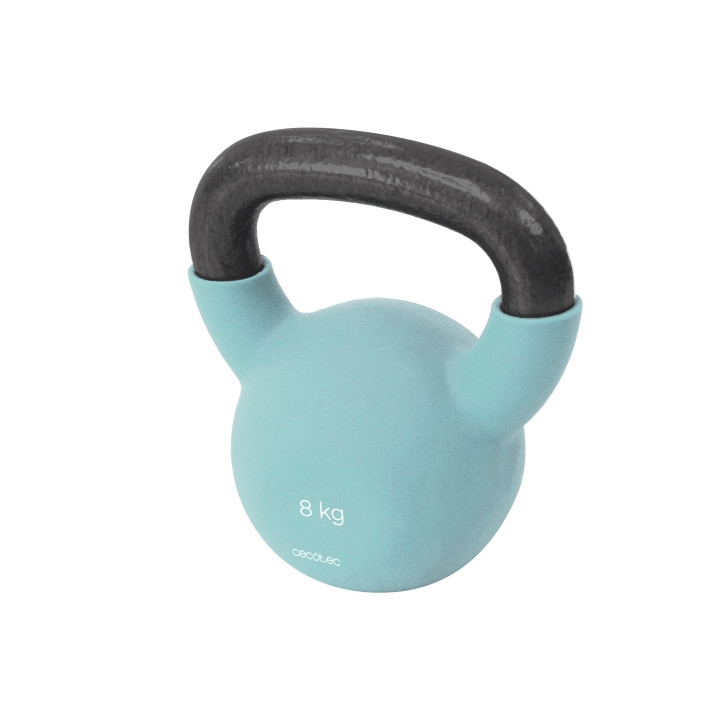 Cecotec Drumfit KettleBell 8000 Neo Pesa Rusa de 8kg - Recubrimiento de Neopreno - Hierro Fundido - Agarre Ergonomico - 17.9cmx1