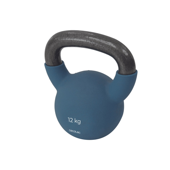 Cecotec Drumfit KettleBell 12000 Neo Pesa Rusa de 12kg - Recubrimiento de Neopreno - Hierro Fundido - Agarre Ergonomico - 19.6cm