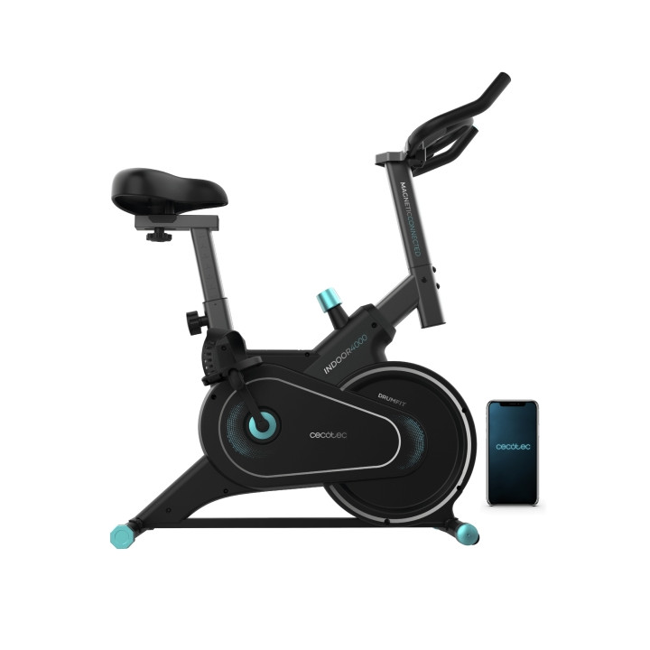 Cecotec Drumfit Indoor 4000 Magnetic Connected Bicileta Estatica - Resistencia Magnetica - Volante de 4kg - Ruedas de Transporte