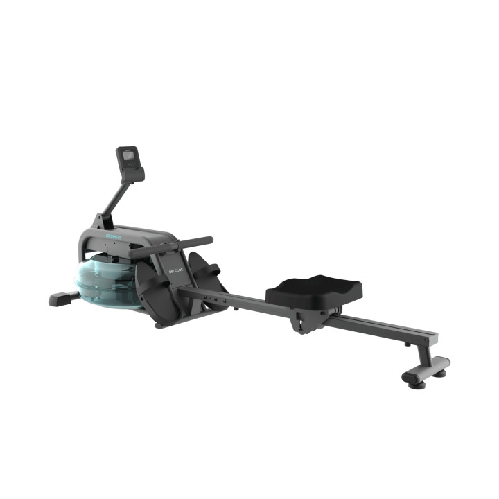 Cecotec Drumfit Rower 10000 Neptuno Maquina de Remo - LCD Multifuncion - Resistencia Ajustable - Tanque de 13L - Soporte para Di
