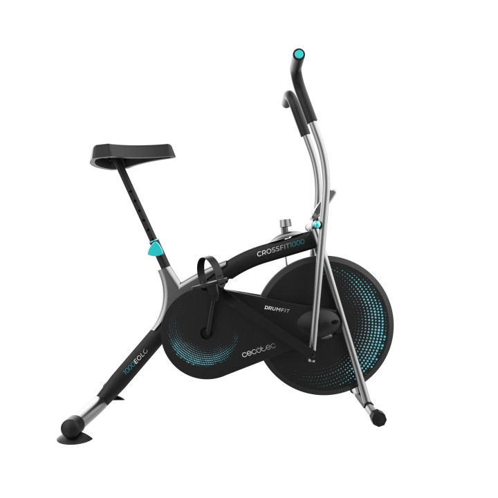Cecotec Drumfit CrossFit 1000 Eolo Bicileta Estatica - Pantalla LCD - Resistencia Ajustable Manualmente - Sillin Regulable - Ped