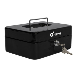 Cromad CR1224 Caja de Caudales Metalica - Cerradura de Llave - 3 Compartimentos - Asa de Transporte - 90x200x160mm