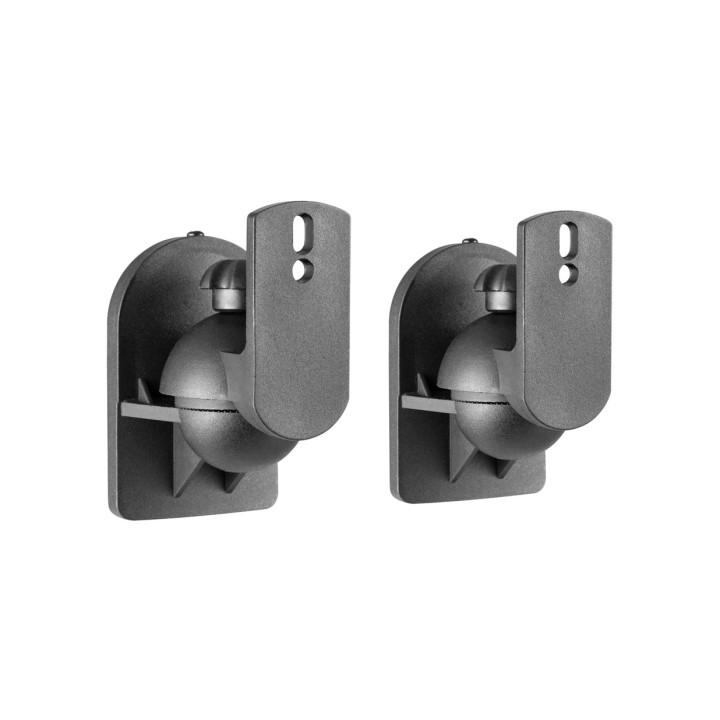 Aisens Pack Soporte Universal de Pared para Altavoces - Giratorio e Inclinable - Carga Max. 3.5Kg - Color Negro