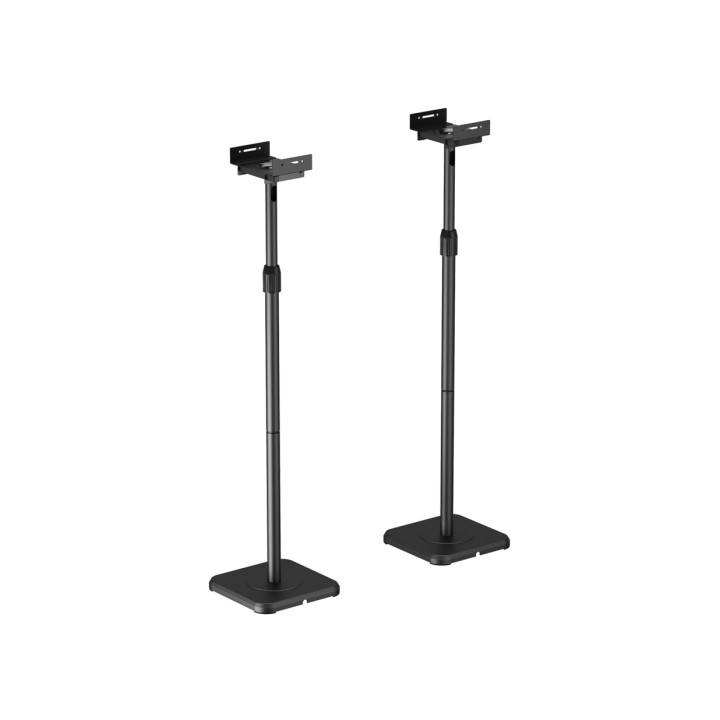 Aisens Pack Soporte Universal de Suelo para Altavoces - Altura y Anchura Ajustable - Giratorio e Inclinable - Carga Max. 5Kg - C