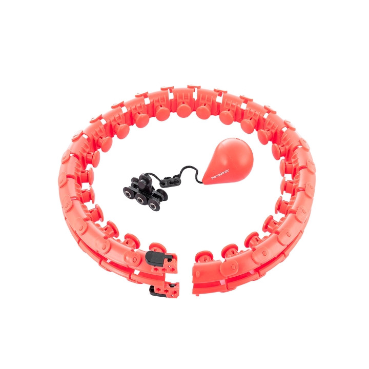 Innovagoods Fittehoop Aro de Fitness Inteligente Ajustable con Peso - Diseño Desmontable - Efecto Masaje 360 Grados - Accesorio