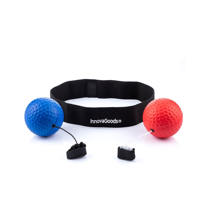 Innovagoods Balxing Set de Pelotas de Entrenamiento de Reflejos - Multifuncion - Incluye 2 Pelotas - Ajustable - Cierre con Velc