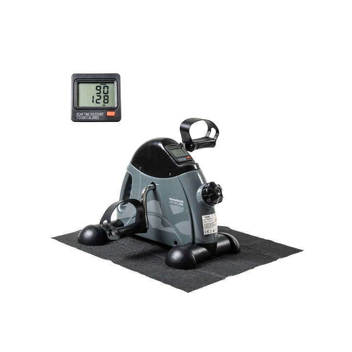 Innovagoods Velora 2100 Pedaleador Estatico para Piernas y Brazos - Contador Digital LCD - Resistencia Ajustable - Esterilla Ant