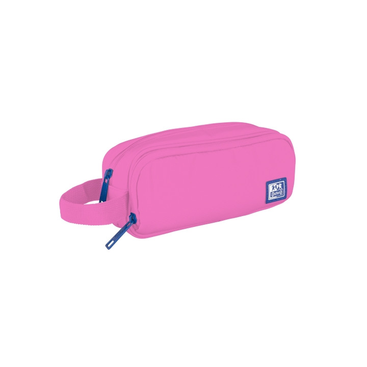 Oxford B-Smart Estuche Portatodo - 3 Compartimentos - Asa Lateral - Fabricado en Material Reciclado - Color Rosa