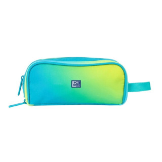 Oxford Gradient Estuche Portatodo - 3 Cremalleras - Asa Lateral - Fabricado en Material Reciclado - Color Electric Lime