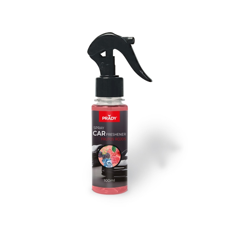 Prady Ambientador Coche Frutos Rojos - Frasco de 100 ml - Spray Pulverizador