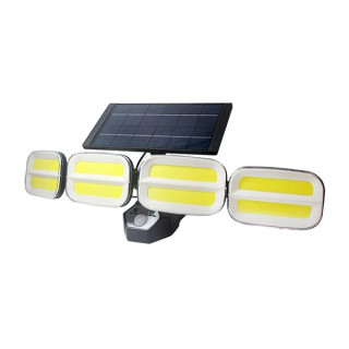Elbat Foco Solar Cuadruple - 800LM - Luz Fria 6500K - Sensor de Movimiento - 4 Baterias de 1200mAh