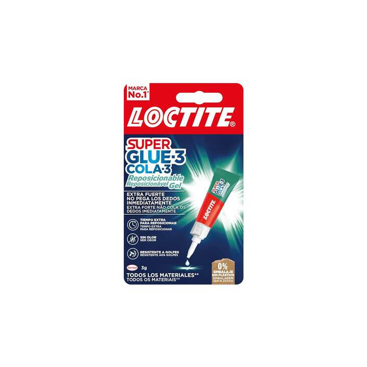 Loctite Superglue-3 Gel Reposicionable 3gr - Adhesivo Instantaneo e Inodoro - Uniones Precisas y Transparentes - Ideal para Sup
