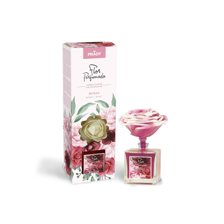 Prady Ambientador Flor Perfumada Rosas - Frasco de Cristal 90ml