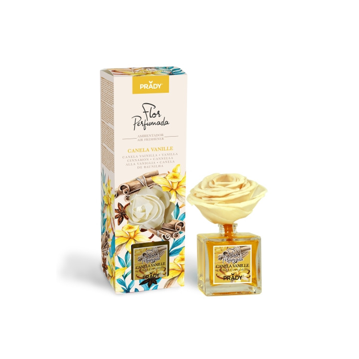 Prady Ambientador Flor Perfumada Canela Vanille - Frasco de Cristal 90ml