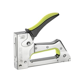 Miles TS4002 Clavadora/Grapadora Metalica - Para Grapas 6-10mm - Facil Carga con Indicador - Ergonomica - Color Cromado