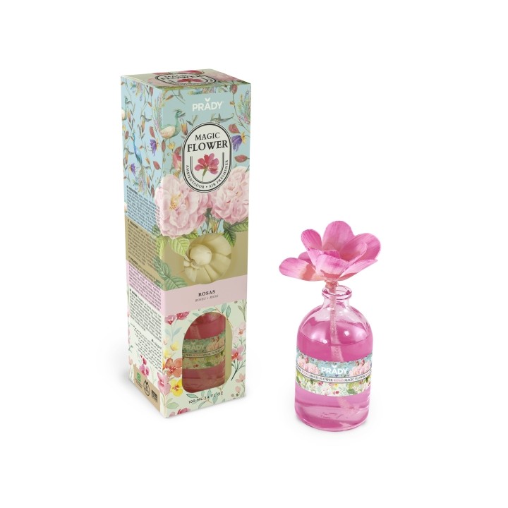 Prady Ambientador Magic Flower Rosas - Frasco de Cristal 100ml