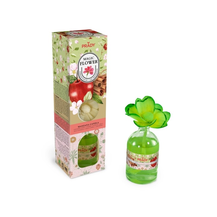 Prady Ambientador Magic Flower Manzana Canela - Frasco de Cristal 100ml