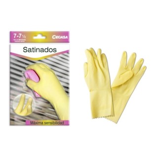 Cegasa Guantes de Latex Talla M 7-7 1/2 - Satinados - Uso General