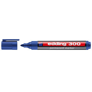 Edding 300 Rotulador Permanente - Punta Redonda - Trazo entre 1.5 y 3 mm. - Tinta Casi Inodora - Capuchon con Clip - Secado Rap