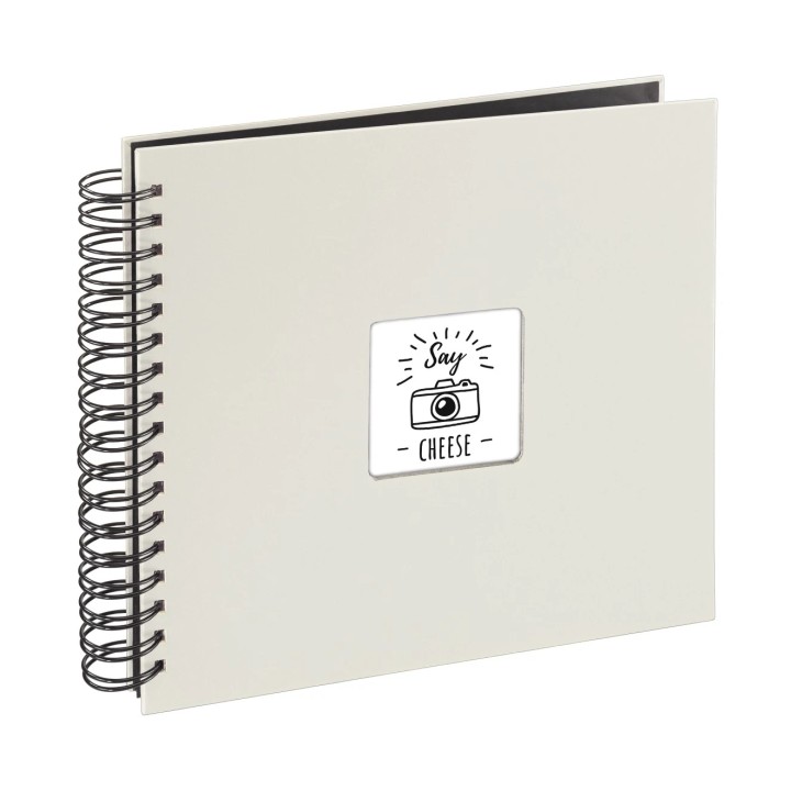 Hama Fine Art Album de Fotos con Espiral - 50 Paginas Negras - Tapa de Papel - 28x24cm - Color Blanco