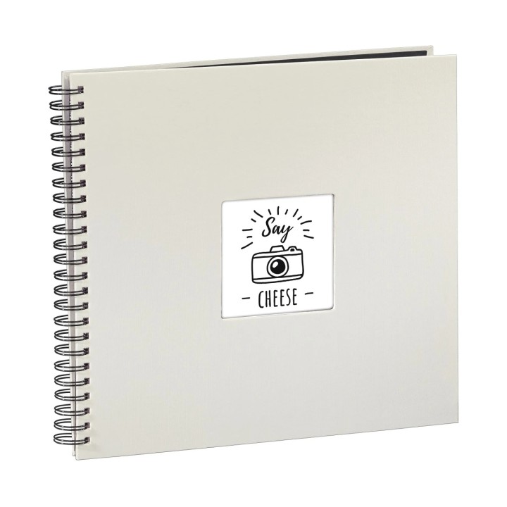 Hama Fine Art Album de Fotos con Espiral - 50 Paginas Negras - Tapa de Papel - 36x32cm - Color Blanco