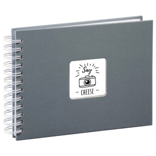 Hama Fine Art Album de Fotos con Espiral - 50 Paginas Blancas - Tapa de Papel - 24x17cm - Color Gris