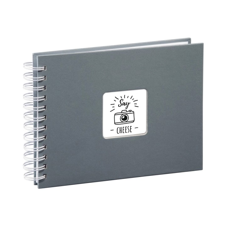 Hama Fine Art Album de Fotos con Espiral - 50 Paginas Blancas - Tapa de Papel - 24x17cm - Color Gris