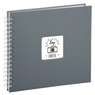 Hama Fine Art Album de Fotos con Espiral - 50 Paginas Blancas - Tapa de Papel - 28x24cm - Color Gris