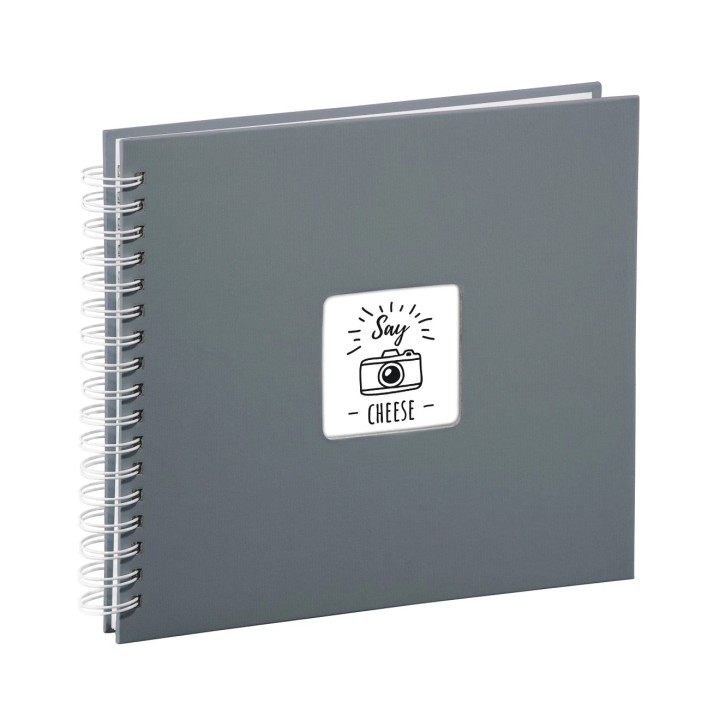 Hama Fine Art Album de Fotos con Espiral - 50 Paginas Blancas - Tapa de Papel - 28x24cm - Color Gris