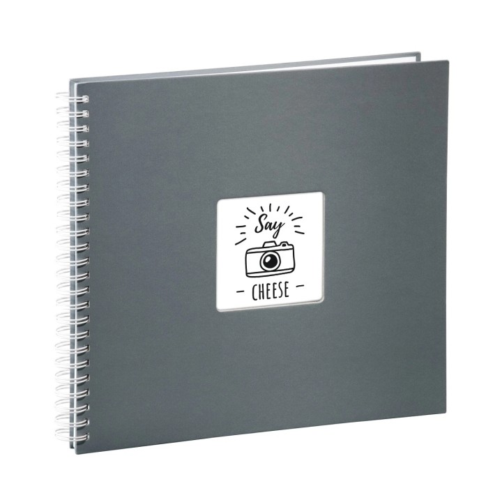Hama Fine Art Album de Fotos con Espiral - 50 Paginas Blancas - Tapa de Papel - 36x32cm - Color Gris
